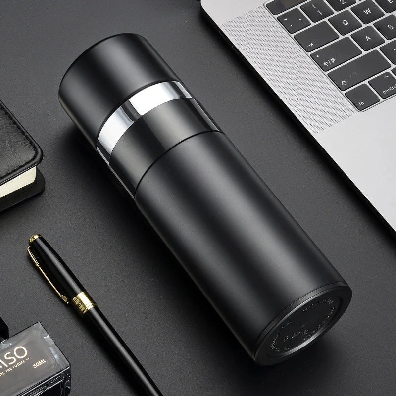 Black Metal Tea Cup with Straight Design – 420 ml